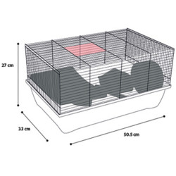 Flamingo Jaula de hamster.  Jaro 1. tamanho 50 x 33 x 27 cm. para roedores. Cage