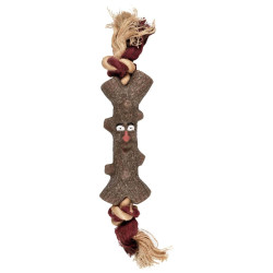 Flamingo Brinquedo de cão de ramo amadeirado com corda 15 cm Jogos de cordas para cães