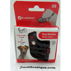 Flamingo Pet Products SILAS XS schwarzer Maulkorb. 24 cm 30-38 cm. für Hund. Maulkorb