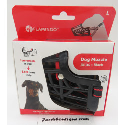 Flamingo SILAS muzzle L black . 31 cm 38-52 cm. for dogs. Muzzle