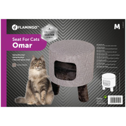 Flamingo Omar brązowy stołek dla kota M ø 42 cm H 48 cm Igloo chat