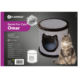 Flamingo Barrel shelter ø 42 x 40 cm Omar brown for cat Igloo cat