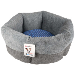 Flamingo Pet Products DOTTIES basket ø 53 x 18 cm grey blue for cats cat cushion and basket