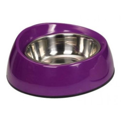 Nobby stainless steel and purple melamine feeder 16 cm, 0.16 litre. Bowl, bowl