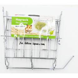 Flamingo Reclosable food rack + fruit holder 17 x 8.5 x 20 cm for rodents. color grey Food rack