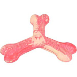 Flamingo Saveo giocattolo in triplo osso per cane 12,5 cm. triplo osso profumato di bue. gomma Giocattoli da masticare per cani
