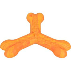 Flamingo SAVEO dog toy 12.5 cm. triple bone scented chicken . rubber Chew toys for dogs