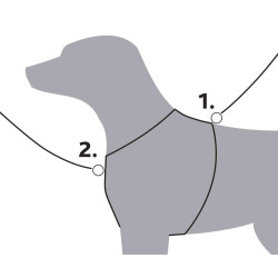 Trixie trekking harnas voor honden maat S buikomvang 36-44 cm kleur: zwart/grijs grafiet hondentuig