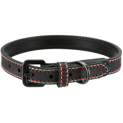 Trixie Leren halsband. maat L-XL. kleur antraciet. afmeting: 52-61 cm/30 mm voor hond. Halsketting