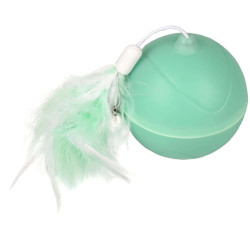 Flamingo Pet Products Balle ø 7 cm. magic Mechta 2 en 1 a LED et plumeau . couleur verte. pour chat. Jogos