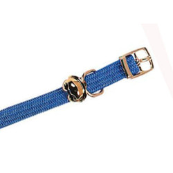 Collier Collier 32 cm x 10 mm collier élastique avec clochette bleu pour chat