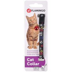 Flamingo Collier réglable de 20 à 35 cm. couleur noir avec motif souris. pour chat Collier