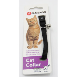Collier Collier réglable de 19 à 30 cm. noir avec clochette. pour chat
