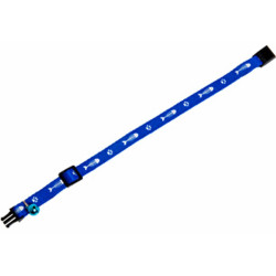 Flamingo Verstellbares Halsband von 20 bis 35 cm. Fischmotiv + Glocke.blaue Farbe für Katze Halsband