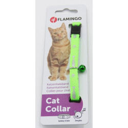 Collier Collier réglable de 20 à 35 cm vert motif poisson + clochette pour chat