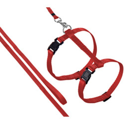 Flamingo 1.10 meter harness and leash for cats. Red color Harness