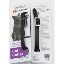 Collier Collier 30 cm x 11 mm noir avec strass et clochette pour chat