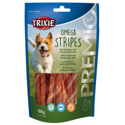 Trixie Kipsnoepje voor honden - 100g zakje - OMEGA Stripes Hondentraktaties