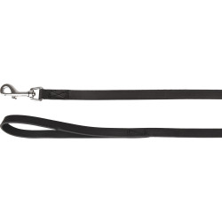 Flamingo RONDO black sewn leash .130 cm x 16 mm. for dog Laisse enrouleur chien