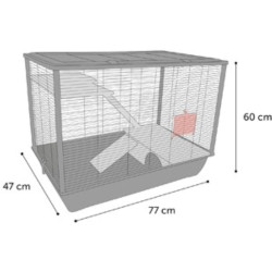 Cage Cage Elsa M 77 x 47 x 60 cm pour rongeur