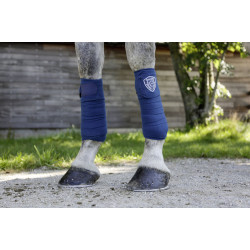 soins chevaux 4 Bandages polaire Exquisite bleu 12.5 cm x 320 cm pour chevaux