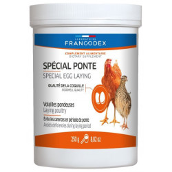 Francodex special egg-laying food supplement, 250G jar for poultry. Food supplement