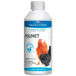Francodex Prodotto contro i pidocchi rossi, bottiglia da 250 ml per il pollame Trattamento