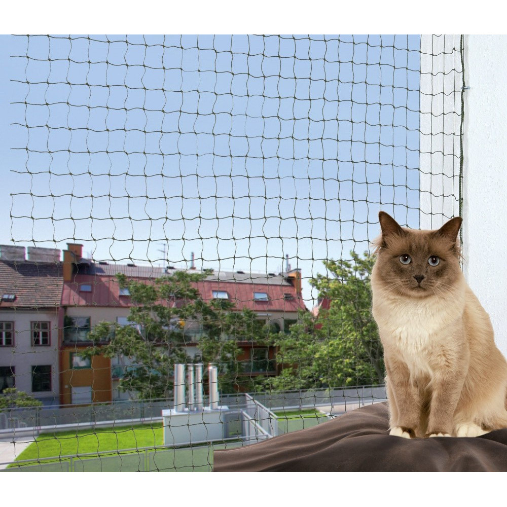 Trixie Schutznetz, verstärkt. 2* 1,5 m olivgrün. für Katzen. Sicherheit