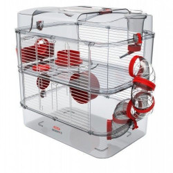 zolux Cage Duo rody3. color grenadine. size 41 x 27 x 40.5 cm H. for rodent Cage