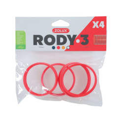 zolux 4 ringen aansluiting voor Rody tube . kleur rood. maat ø 6 cm . voor knaagdier. Buizen en tunnels