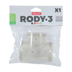 zolux T-Rohr Rody grau transparent. Größe ø 5 cm x 9,5 cm x 8 cm. für Nagetiere. Röhren und Tunnel