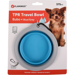 Flamingo BUBO carrying bowl 375 ml. for dogs. colour blue/grey. Bowl, travel bowl
