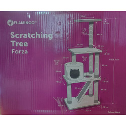 Flamingo FORZA árvore de gato preto. 60 x 40 x 151,5 cm de altura. Árvore do gato