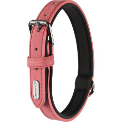 Flamingo Collar size S 24-30 cm in imitation leather and neoprene DELU, red color for dog. Dog