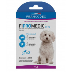 Francodex 2 Pipettes Fipromedic 67 mg. Pour Petits Chiens de 2 kg à 10 kg. antiparasitaire Pipettes antiparasitaire
