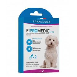 Francodex 2 pipetas Fipromedic 67 mg. Para cães pequenos de 2 kg a 10 kg. antiparasitário Pipetas de pesticidas
