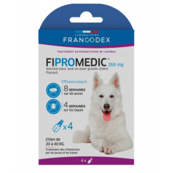 Francodex 4 Pipettes Fipromedic 268 mg. Pour Chiens de 20 kg à 40 kg. antiparasitaire Pipettes antiparasitaire