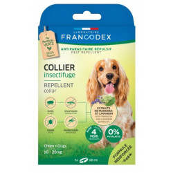 Francodex Collar repelente de insectos para perros de 10 a 20 kg. 60 cm collar de control de plagas