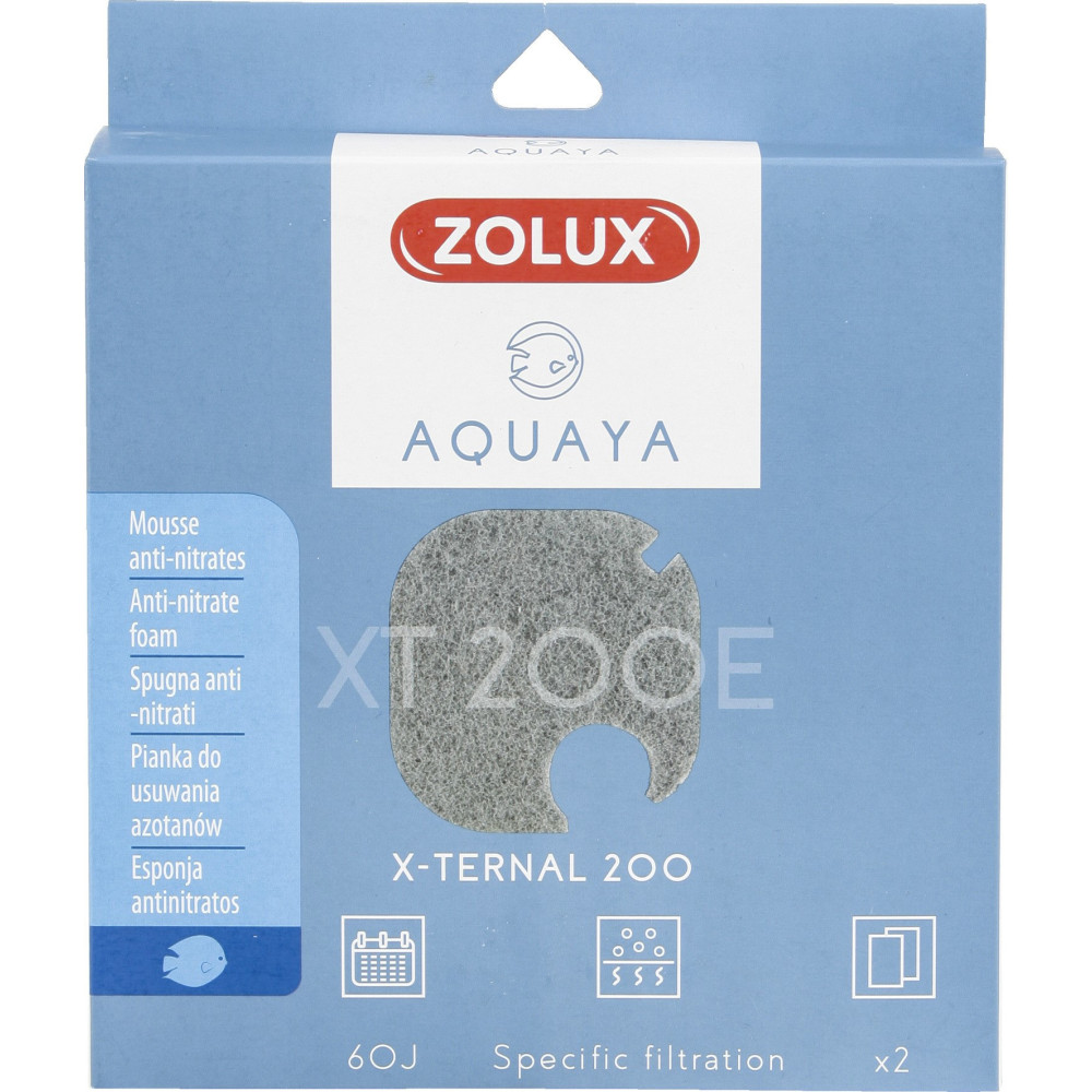 zolux Filtro para la bomba x-ternal 200, filtro XT 200 E de espuma anti-nitrato x2. para el acuario. Medios filtrantes, acces...