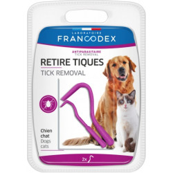 Francodex Removedor de garrapatas para gatos y perros, set de 2. Control de plagas de gatos