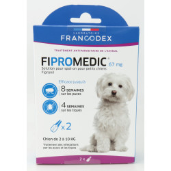 Francodex 2 pipette fipromedicali 67 mg. Per cani di piccola taglia da 2 kg a 10 kg. antiparassitario Pipette per pesticidi
