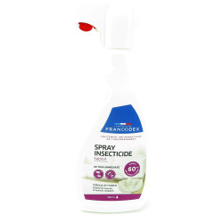 Francodex Habitat spray insetticida spray. Flacone da 500 ml. Trattamento antiparassitario ambientale. Disinfestazione dei gatti