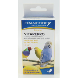 Francodex Vitarepro 15 ml . Alimento complementario para las aves de jaula y las aves de corral. Complemento alimenticio