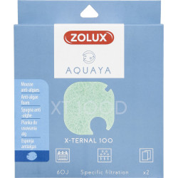 zolux Filtro para la bomba x-ternal 100, filtro XT 100 D de espuma antialgas x 2. para el acuario. Medios filtrantes, accesorios