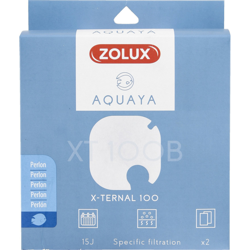 zolux Filter voor pomp x-ternal 100, filter XT 100 B perlon x 2. voor aquarium. Filtermedia, toebehoren