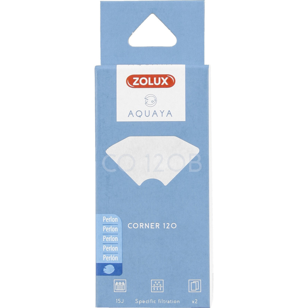 zolux Filtre pour pompe corner 120, filtre CO 120 B perlon x 2. pour aquarium. Masses filtrantes, accessoires
