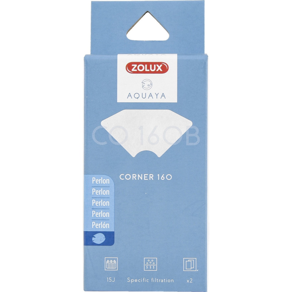 zolux Filtre pour pompe corner 160, filtre CO 160 B perlon x 2. pour aquarium. Masses filtrantes, accessoires