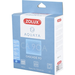 zolux Filtro para bomba em cascata 90, CA 90 Um filtro de espuma azul médio x2. para aquário. Meios filtrantes, acessórios
