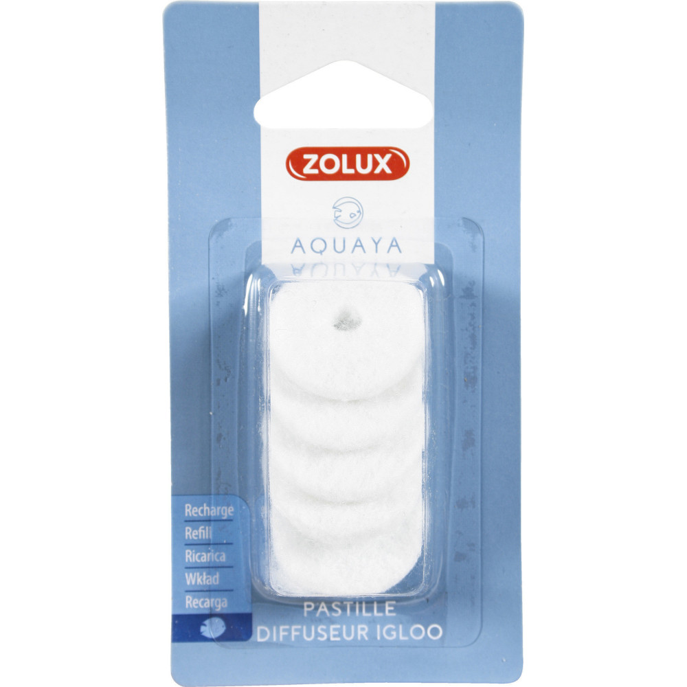 zolux 5 pellets de repuesto para el difusor de aire Igloo para el acuario. piedra de aire
