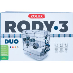 zolux Cage Duo rody3. kleur Blauw. afmeting 41 x 27 x 40,5 cm H. voor knaagdier Kooi